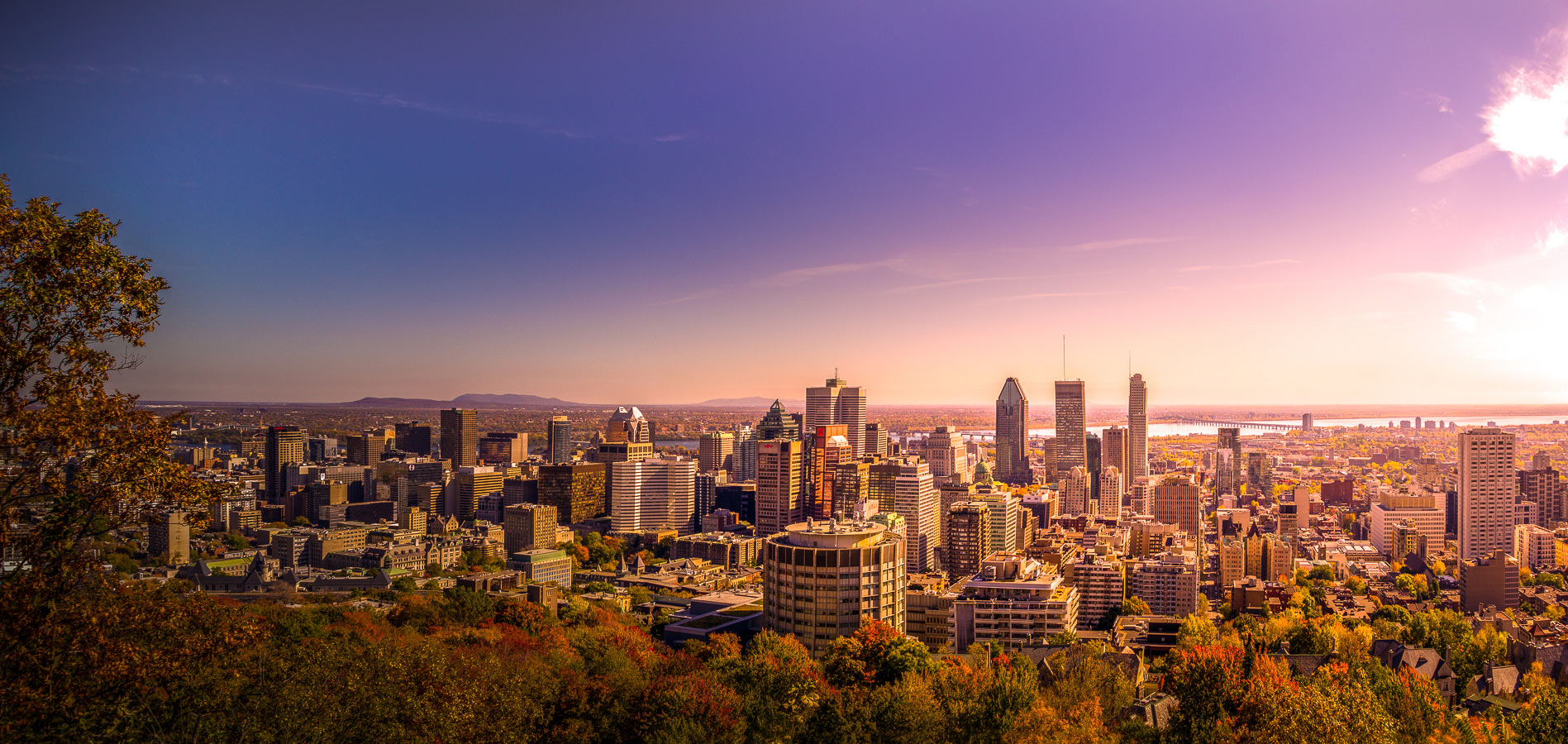 View of Montreal from Mont Royal Park - 3 weeks Quebec Itinerary