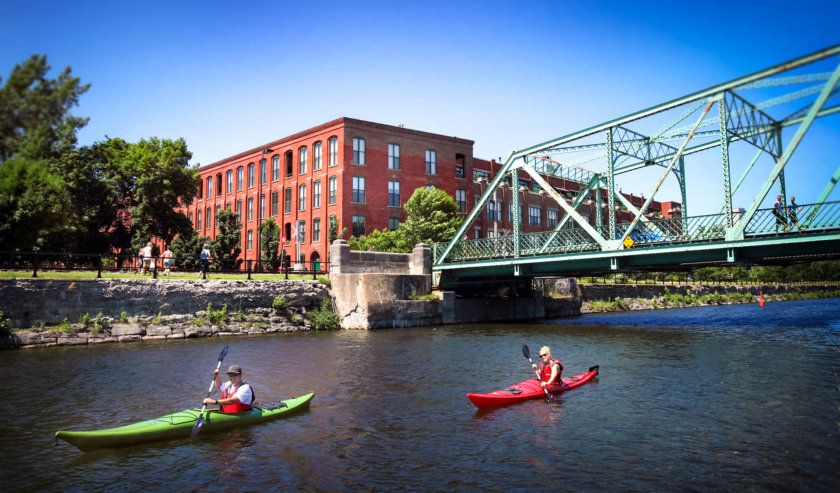 Kayakers on the Lachine Canal in Montreal - best things to do in Montreal - 3 day itinerary