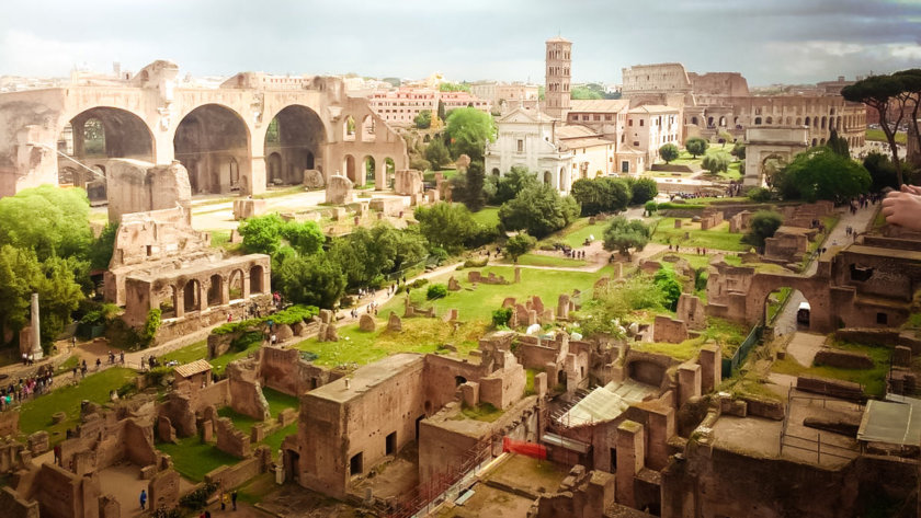 The Palatine Hill, one of the 7 hills of Rome