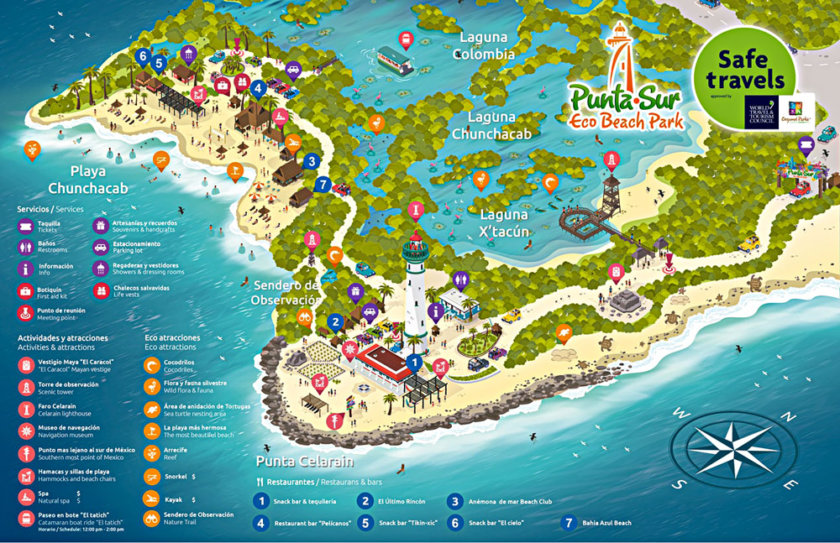 Tourist map of Punta Sur in Cozumel