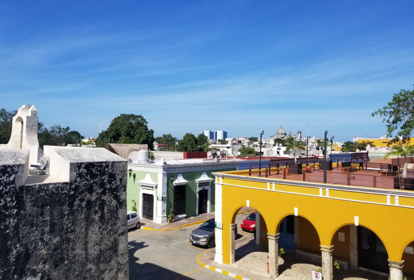 The view of the colonial city of Campeche from the wall