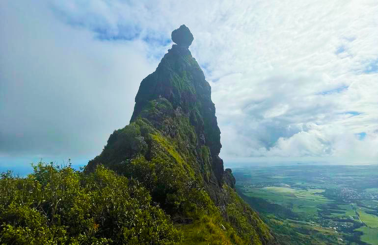 The summit of Pieter Both, in the center of Mauritius